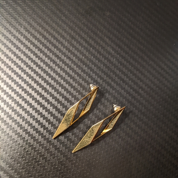 Art Deco Triangle Earrings - Picture 2 of 4